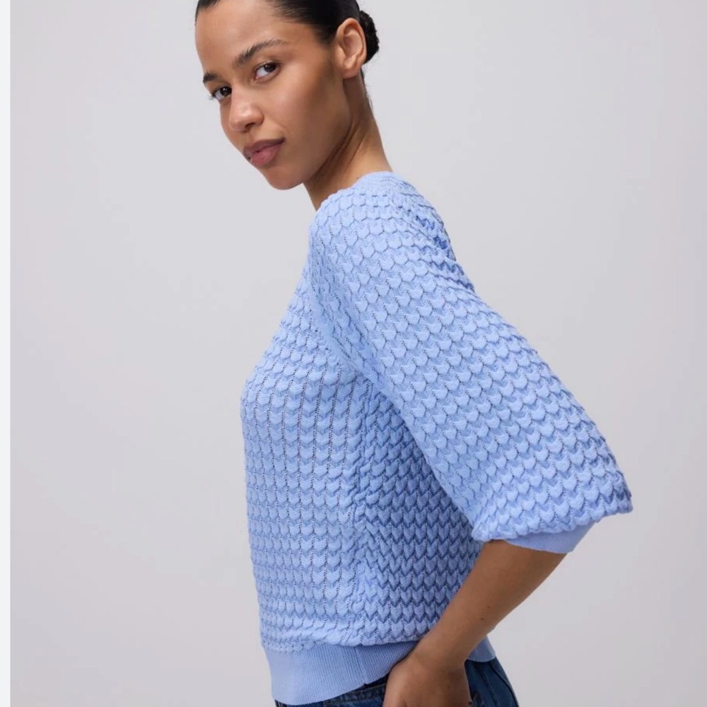 Cyrus Textured White Sweatshirt
